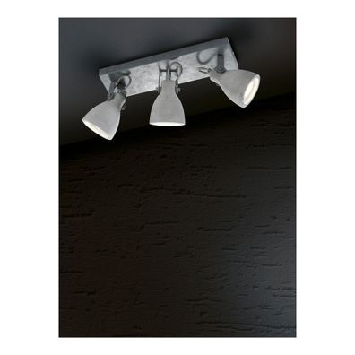 Sivé nástenné svietidlo na 3 žiarovky Trio Concrete, dĺžka 35 cm