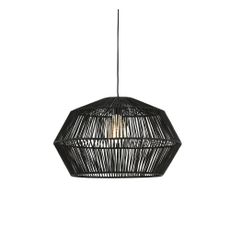 Matne čierne stropné svietidlo ø 49 cm Deya - Light & Living