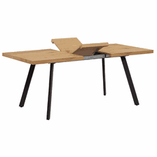 Jedálenský stôl, rozkladací, dub/kov, 140-180x80 cm, AKAIKO