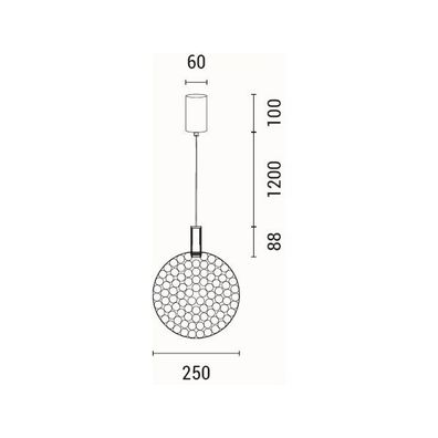 LED Luster na lanku LED/6,3W/230V 3000K zlatá pr. 25 cm