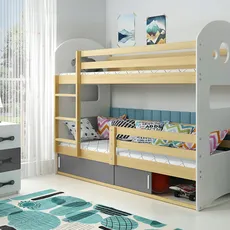 Interbeds Poschodová posteľ DOMINIK 193cmx86cm - drevo sivá