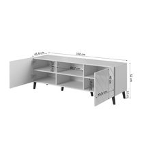 CAMA MEBLE Abeto 150 tv stolík grafit / grafit lesk