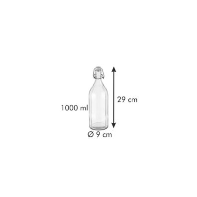 Fľaša s klipsou hranatá TESCOMA DELLA CASA 1000 ml