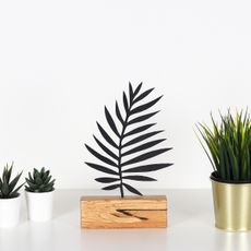 Hanah Home Kovová dekorácia Palm Leaf 27 cm čierna