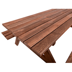 Masívny drevený pivný set so sklopnými lavicami 180 cm (morený)