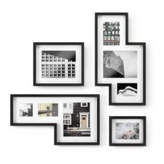 Čierne plastové rámčeky na stenu v súprave 4 ks 69x38 cm Mingle – Umbra