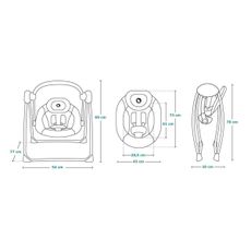 Lionelo - Detské hojdacie lehátko OTTO 4xLR14 Cozy Grey