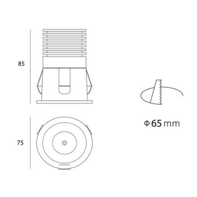 LED2 - LED Kúpeľňové podhľadové svietidlo RAY LED/10W/230V čierna IP44