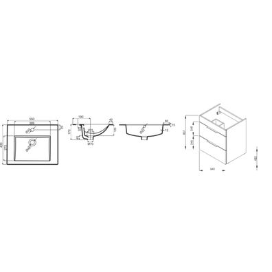JIKA H4536111763001 - Kúpeľňová skrinka s umývadlom CUBE 60,7x55 cm biela