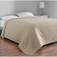 Béžový bavlnený pléd na dvojlôžko 200x230 cm Serenity – Mijolnir