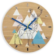 ModernClock Nástenné hodiny Jeleň hnedé