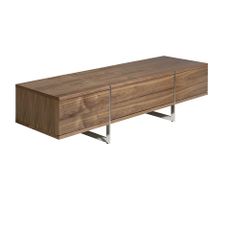Estila Moderný Tv stolík Vita Naturale hnedý s chrómovými nohami 180cm