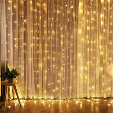 Solight Okenný vianočný záves, 300 mini LED, 1,5 x 1,2 m, s časovačom