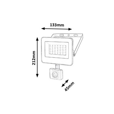 Rabalux 7068 - LED Reflektor so senzorom FLOOD LED/30W/230V 4000K IP44 čierna