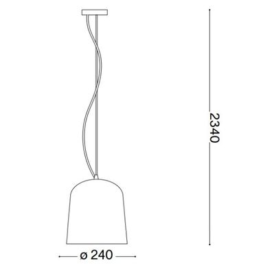 Ideal Lux - Luster na lanku BISTRO 1xE27/60W/230V pr. 24 cm dymová