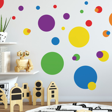 York Wallcoverings Veľké aj malé samolepky na stenu FAREBNÉ BODKY