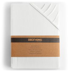 Bavlnené jersey prestieradlo s gumou DecoKing Amber biele, velikost 220-240x220+30