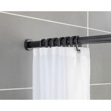 Čierna teleskopická tyč do kúpeľne Wenko Luz, dĺžka 70-115 cm