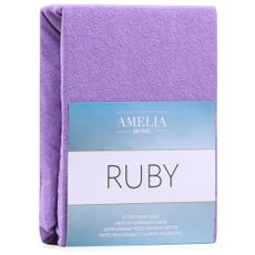 Froté prestieradlo s gumou AmeliaHome Ruby fialové, velikost 220-240x220+30