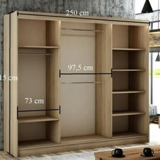 Kvalitná Šatníková Skriňa Pako 250 cm Čierny mat