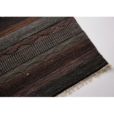 Diamond Carpets India , Ručne viazaný kusový koberec Black Melange DE 2006 Multi Colour, 120x170, hnedá, obývacia izba