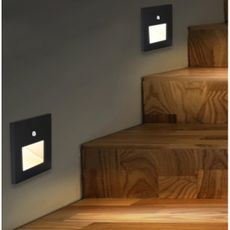 Emithor 70418 - LED Schodiskové svietidlo so senzorom SUNNY LED/1W/230V čIerna