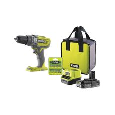 Ryobi R18PD3-120SA17 aku 18V príklepová vŕtačka/skrutkovač + 1x 2Ah batéria + nabíjačka + taška + sada bitov ONE+