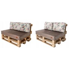 Golden Garden Paletové sedenie GG51 podsedák a vankúš 120cm x 80cm x 15cm slabo hnedá vzor kvety 2