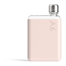 Ružové silikonové puzdro na ploskú fľašu Memobottle A6 Sleeve