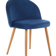 Ak furniture Sametová čalouněná židle Gera modrá