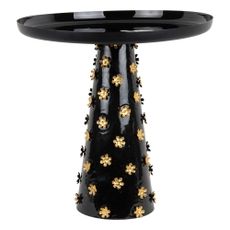 Kovový okrúhly odkladací stolík ø 50 cm Golden Flowers – Leitmotiv
