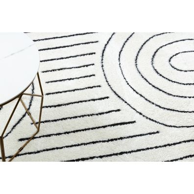 Dywany Łuszczów , Kusový koberec Mode 8494 geometric cream/black, 160x220, biela, chodba / predsieň