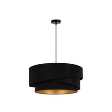 Duolla - Luster na lanku KOBO 1xE27/15W/230V pr. 45 cm čierna/zlatá