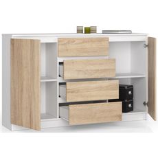 Komoda K160 2D4SZ biela / sonoma