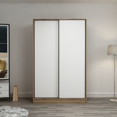 Funkčná šatníková skriňa Clarity 190 x 120 x 52 cm, bielo - dubová farba