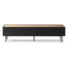 Čierny/v prírodnej farbe TV stolík v dekore duba 180x45 cm Arista – Teulat