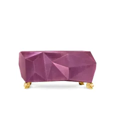 Estila Luxusná ametystovo fialová art-deco komoda z masívneho dreva s pozlatenými nožičkami v tvare tigra Diamond Amethyst 185cm