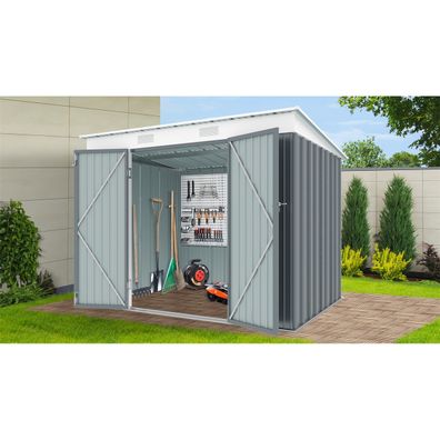 Riwall PRO RMSP 6x8 Anthracite záhradný domček kovový 2,4 x 1,8 ms pultovou strechou antracit