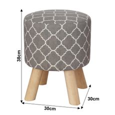 KONDELA Tafel New taburetka sivá / biely vzor / borovica