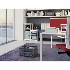 Sivý plastový úložný box 47,5x34,5x23,5 cm Folding Crate – KIS