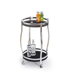 HALMAR BAR-8 servírovací stolík na kolieskach čierna / chróm