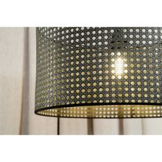 Duolla - Prisadený luster ROLLER RATTAN 1xE27/15W/230V pr. 45 cm čierna