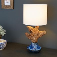 Dizajnová stolná lampa Sloane, 50 cm orech