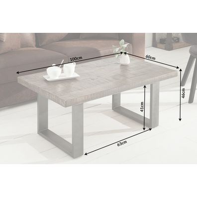 Konferenčný stolík Iron Craft 100cm sivý Mango