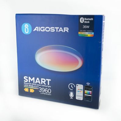 Aigostar - LED RGBW Stmievateľné stropné svietidlo LED/36W/230V + diaľkové ovládanie