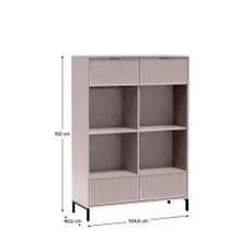 KONDELA Style LS 8 vitrína kašmír krémová