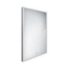 Nimco Zrkadlá - Zrkadlo v ráme s LED osvetlením, 50x70 cm, hliník ZP 13001V