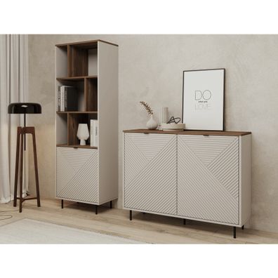 KONDELA Eyco 1D jednodverový regál kašmír / dub castello