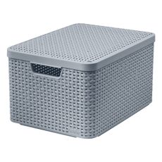 Sivý plastový úložný box s vekom 33x44,5x25 cm Style – Curver