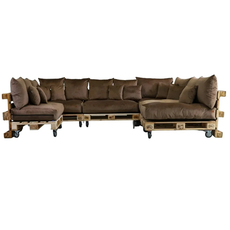 Golden Garden Paletové sedenie GG94/1 - Podsedáky a Vankúše "FIT IN" 120cm x 80cm x 15cm - penový granulát - capuccino